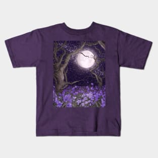 Moonlight and Purple Forest Gardens Kids T-Shirt